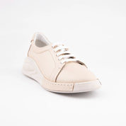 MrCalvano Carmel Tan Leather Sneakers for Women