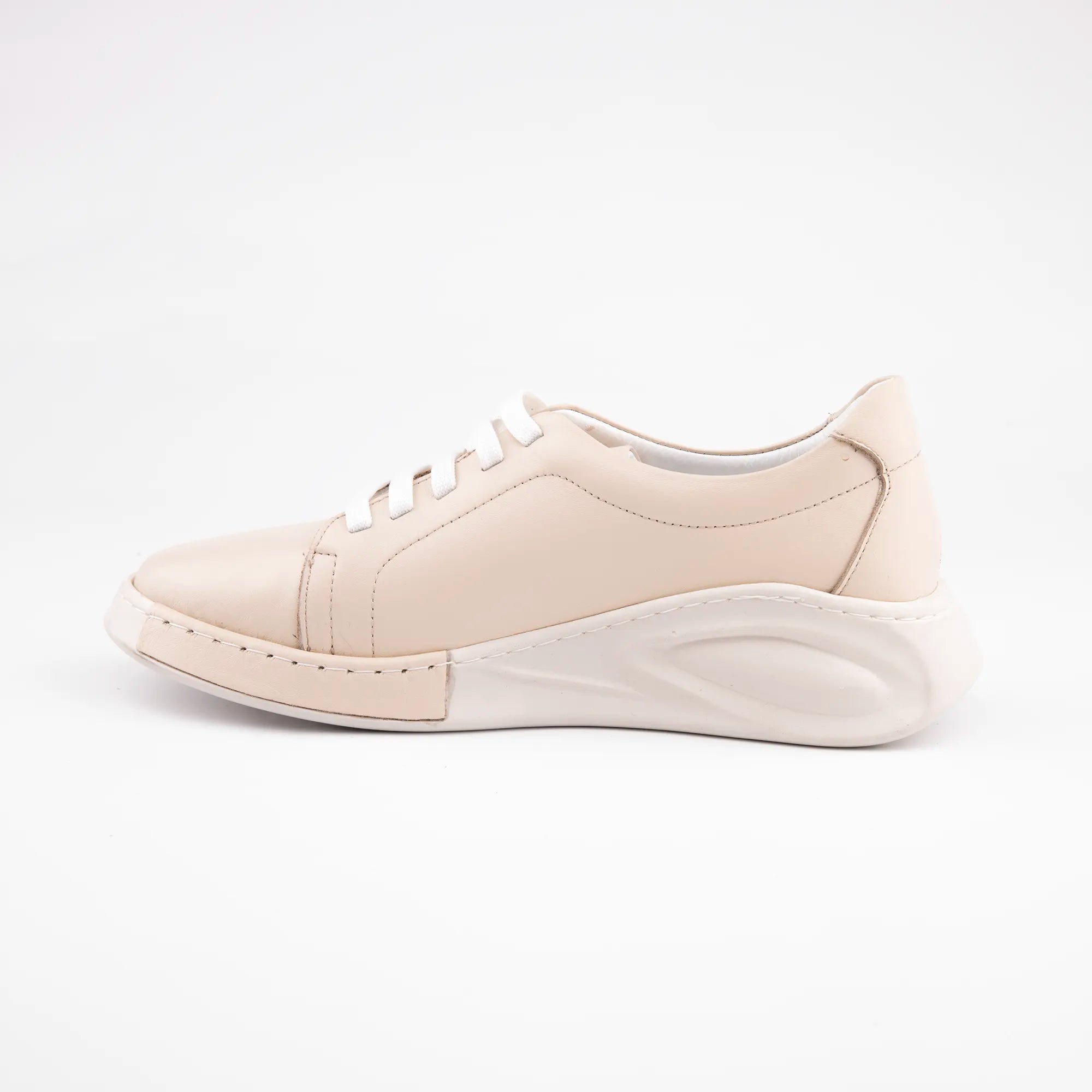 MrCalvano Carmel Tan Leather Sneakers for Women