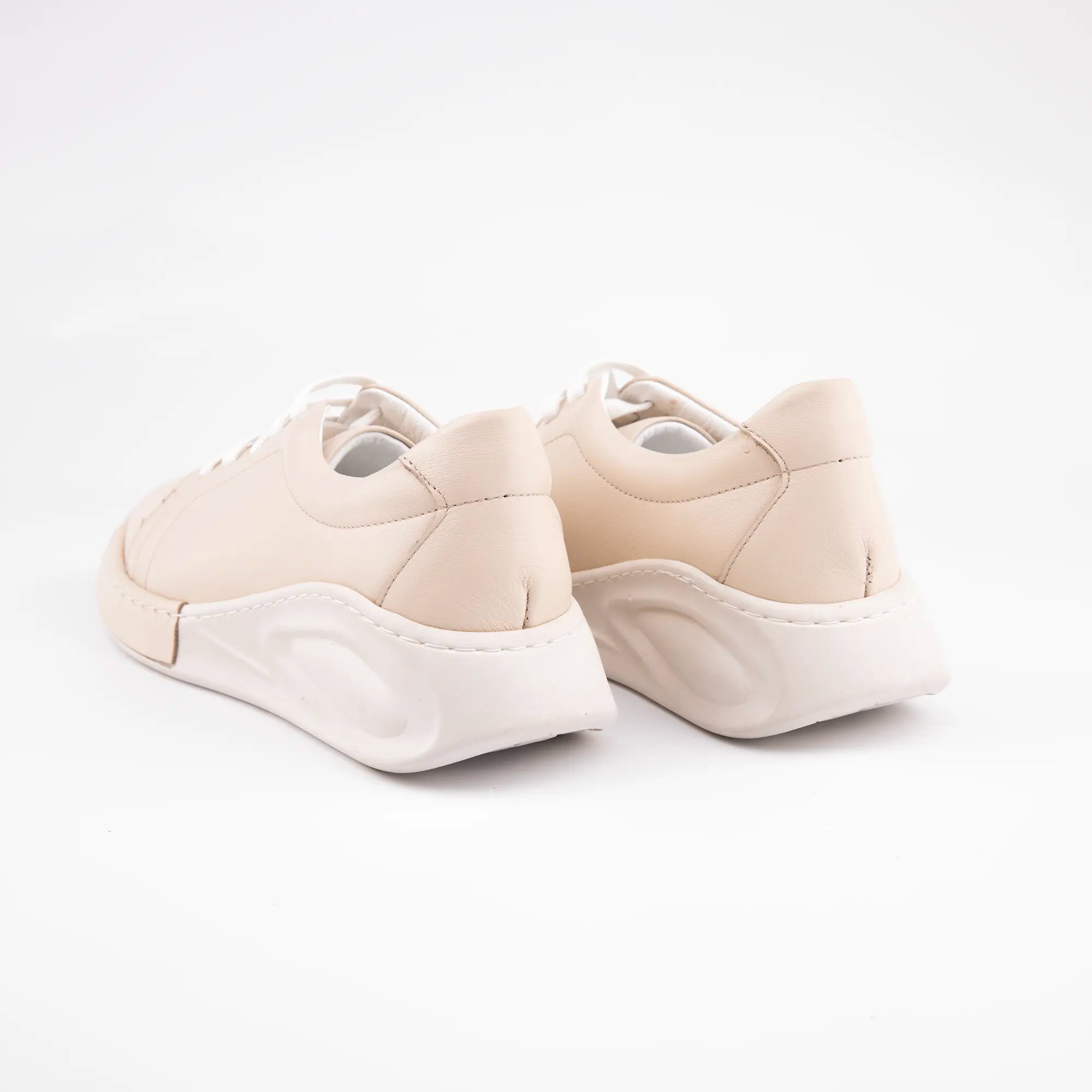 MrCalvano Carmel Tan Leather Sneakers for Women
