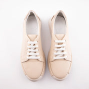 MrCalvano Carmel Tan Leather Sneakers for Women
