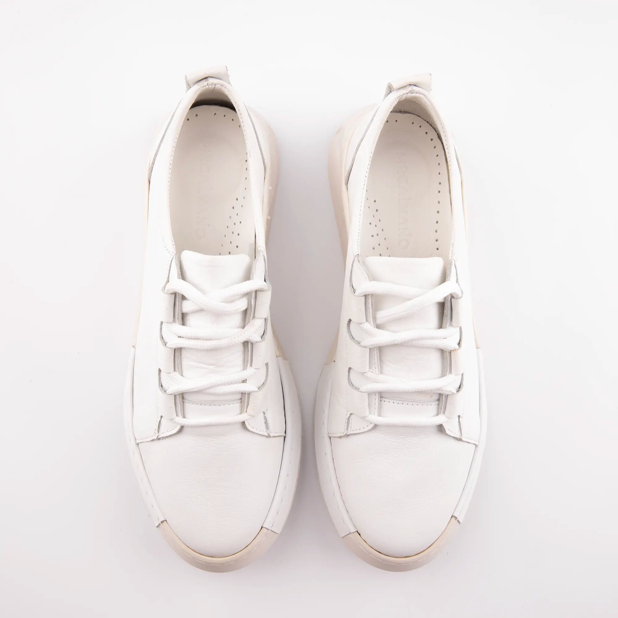 MrCalvano Carmel White Leather Women Shoes