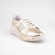 MrCalvano Laguna Beach Gold Leather Comfort Shoes