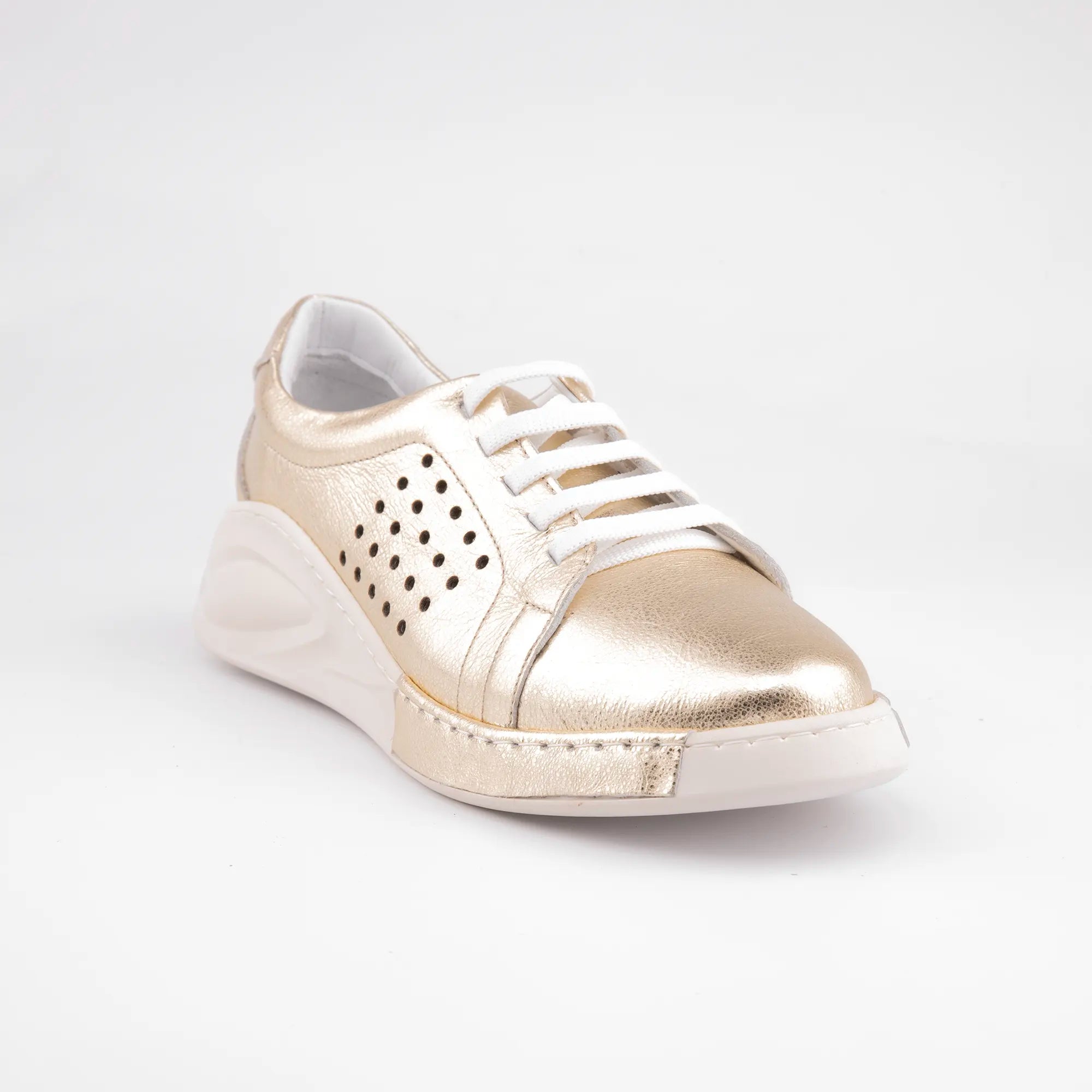MrCalvano Laguna Beach Gold Leather Comfort Shoes