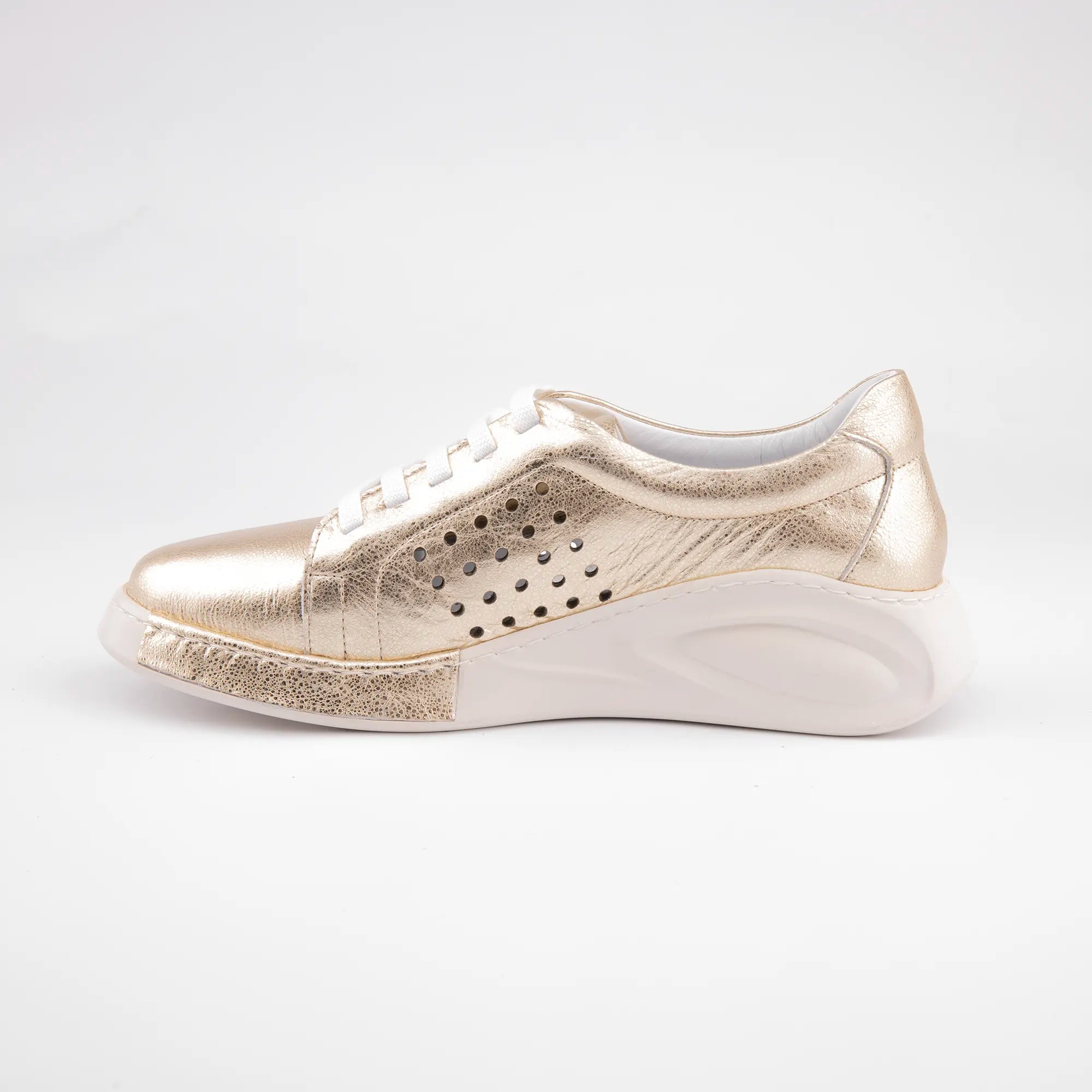 MrCalvano Laguna Beach Gold Leather Comfort Shoes