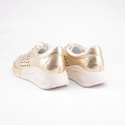 MrCalvano Laguna Beach Gold Leather Comfort Shoes