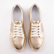 MrCalvano Laguna Beach Gold Leather Comfort Shoes