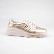 MrCalvano Laguna Beach Gold Leather Comfort Shoes