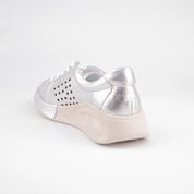 MrCalvano Laguna Beach Silver Leather Comfort Shoes