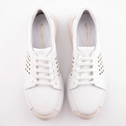 MrCalvano Laguna Beach White Leather Comfort Shoes