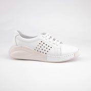 MrCalvano Laguna Beach White Leather Comfort Shoes