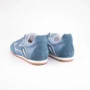 MrCalvano Women's Blue Leather & Suede Sneakers