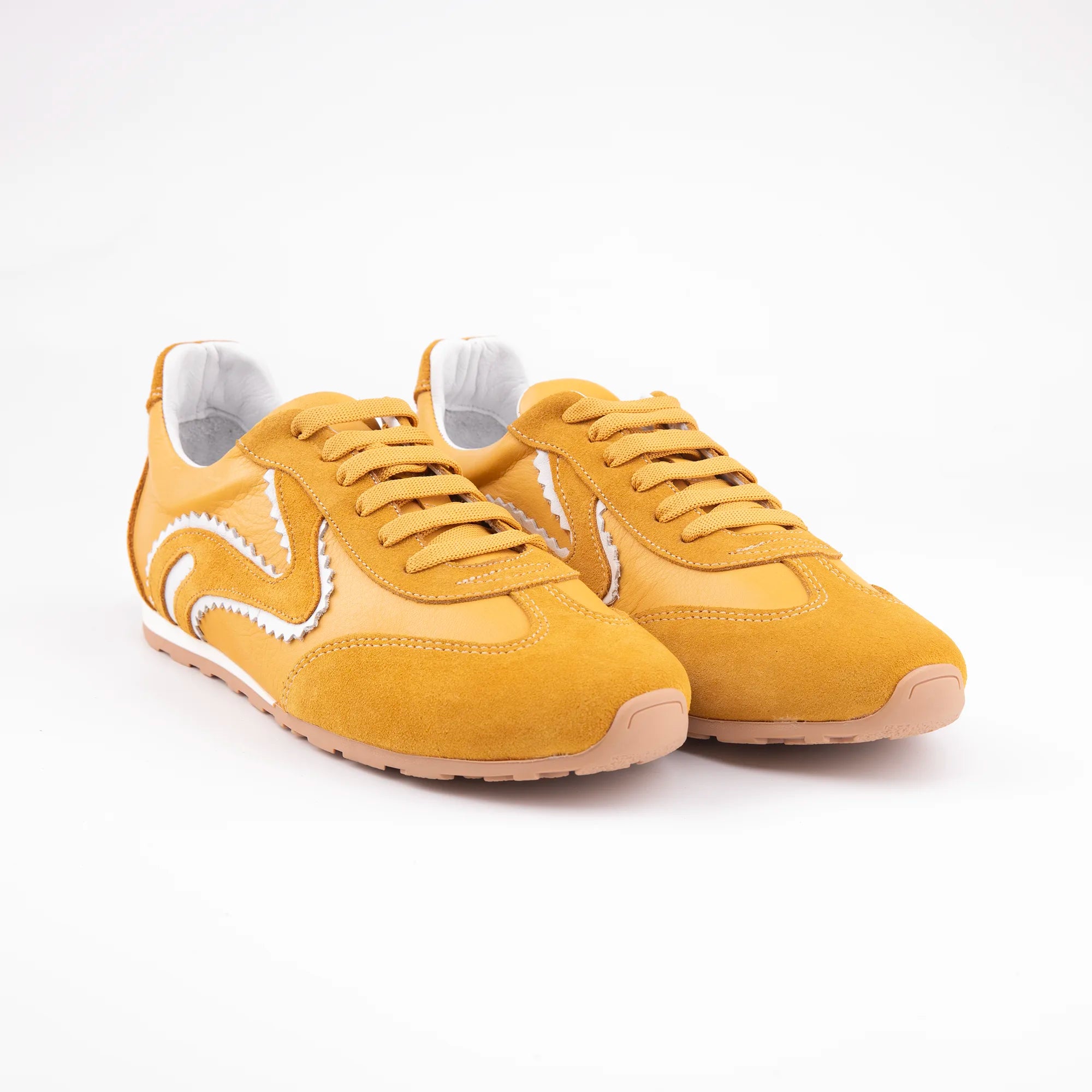 Mustard Yellow Suede Sneakers offering genuine all-day comfort. Crafted with premium suede and leather, designed for the American stride. Experience luxury and lasting style. Fast shipping coast-to-coast.
