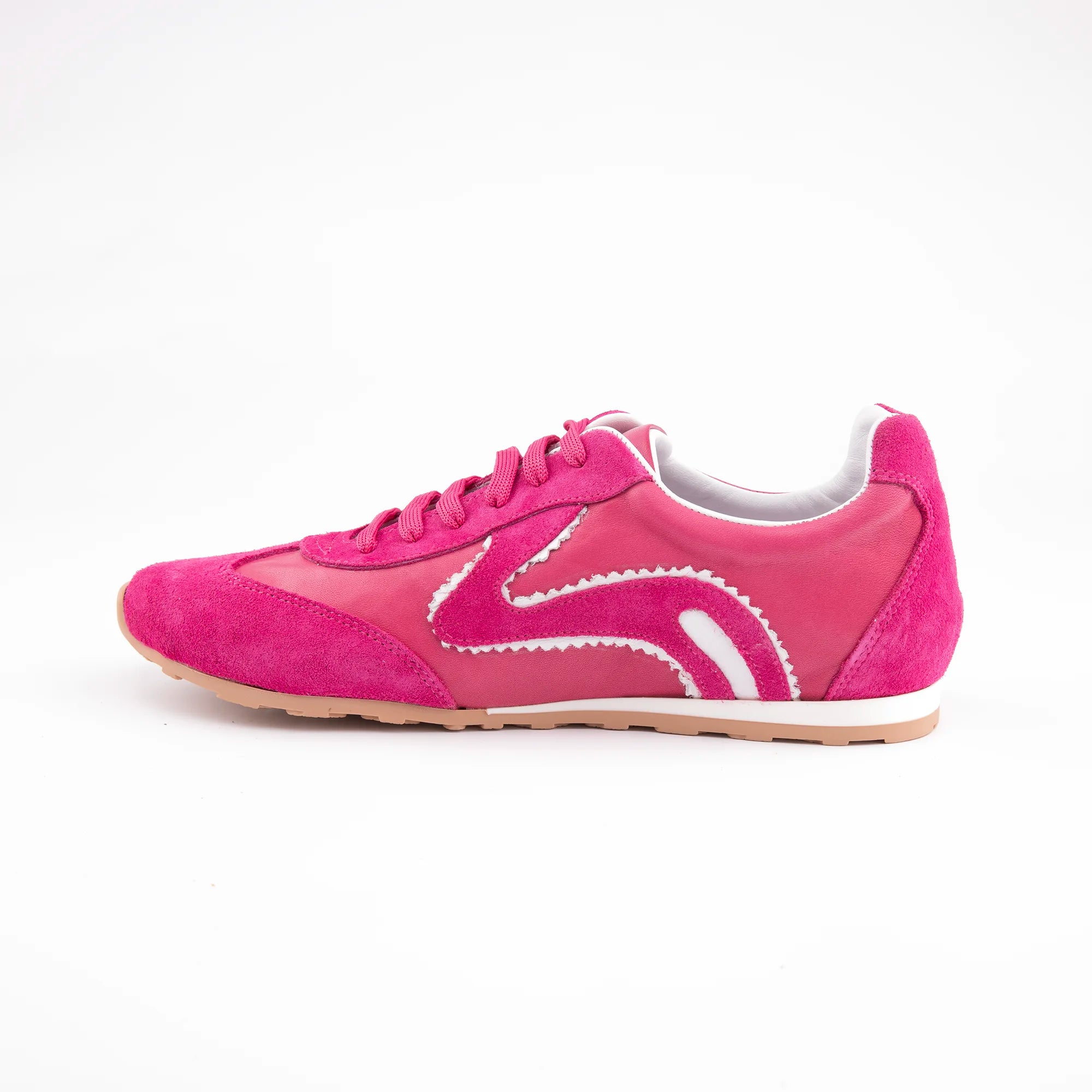 MrCalvano Fuchsia Leather Low-Profile Trainer