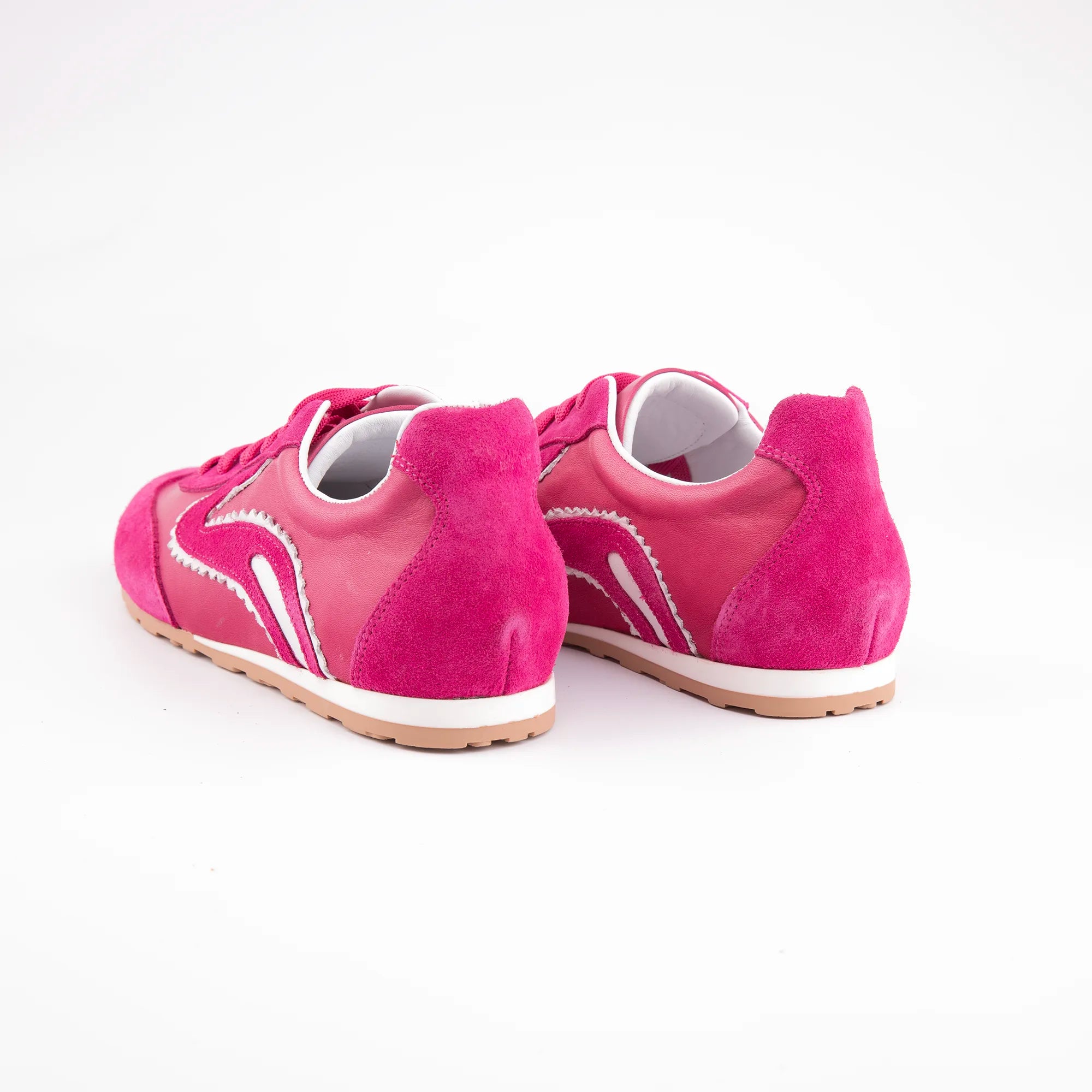MrCalvano Fuchsia Leather Low-Profile Trainer