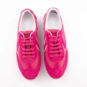 MrCalvano Fuchsia Leather Low-Profile Trainer