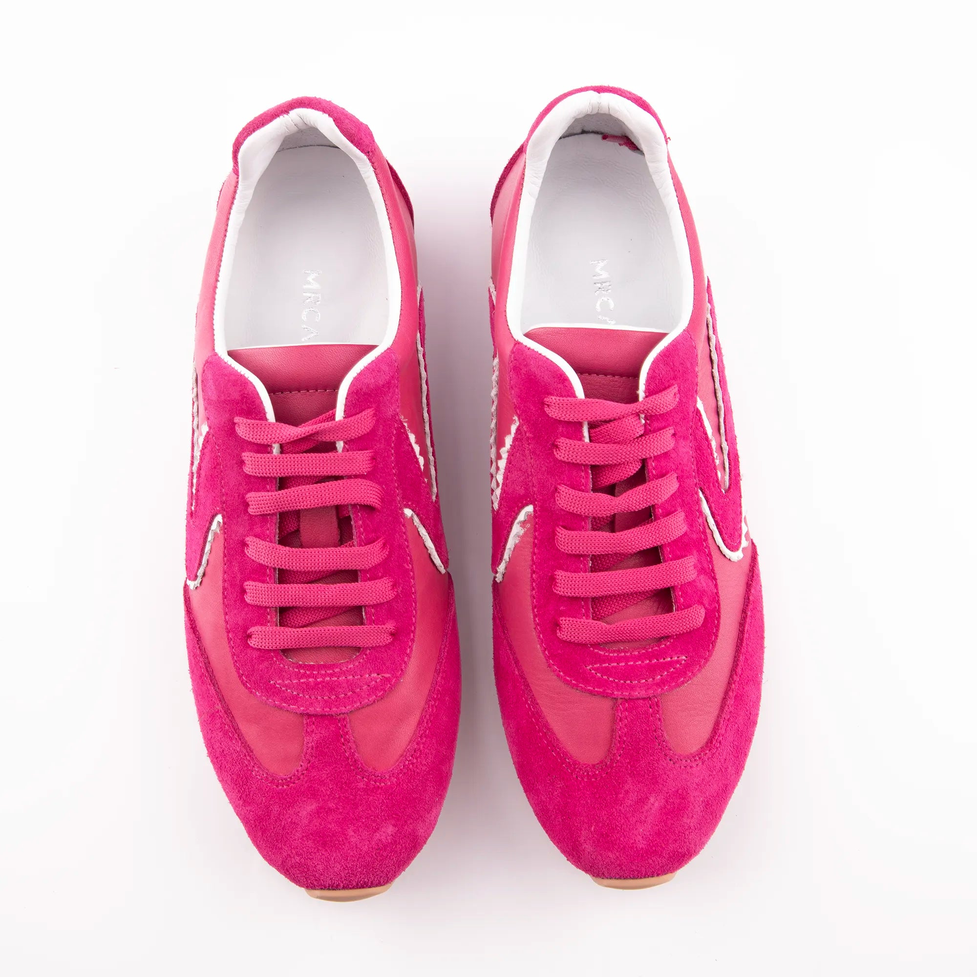 MrCalvano Fuchsia Leather Low-Profile Trainer