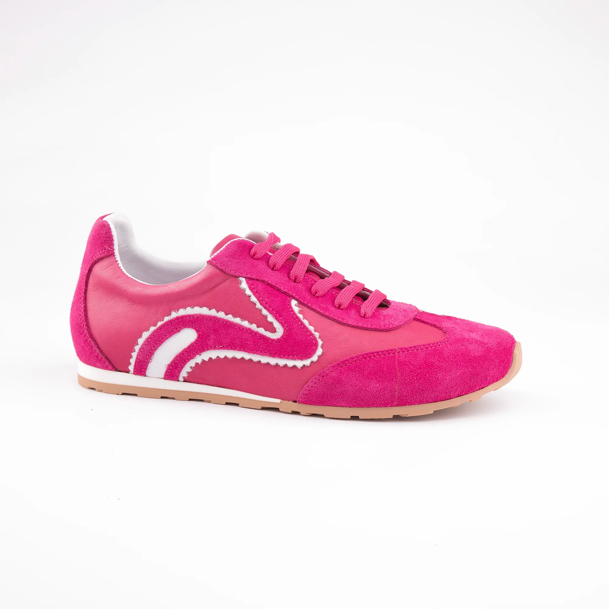 MrCalvano Fuchsia Leather Low-Profile Trainer