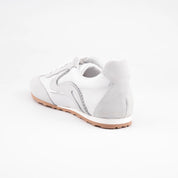 MrCalvano Serene Strides White Leather & Suede Sneakers