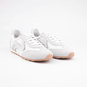 MrCalvano Serene Strides White Leather & Suede Sneakers