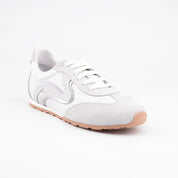 MrCalvano Serene Strides White Leather & Suede Sneakers