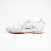 MrCalvano Serene Strides White Leather & Suede Sneakers