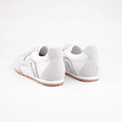 MrCalvano Serene Strides White Leather & Suede Sneakers