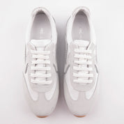 MrCalvano Serene Strides White Leather & Suede Sneakers