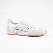 MrCalvano Serene Strides White Leather & Suede Sneakers