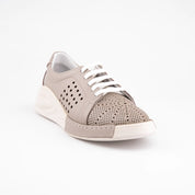 MrCalvano Marina Del Rey Taupe Leather Comfort Women Shoes