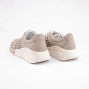 MrCalvano Marina Del Rey Taupe Leather Comfort Women Shoes
