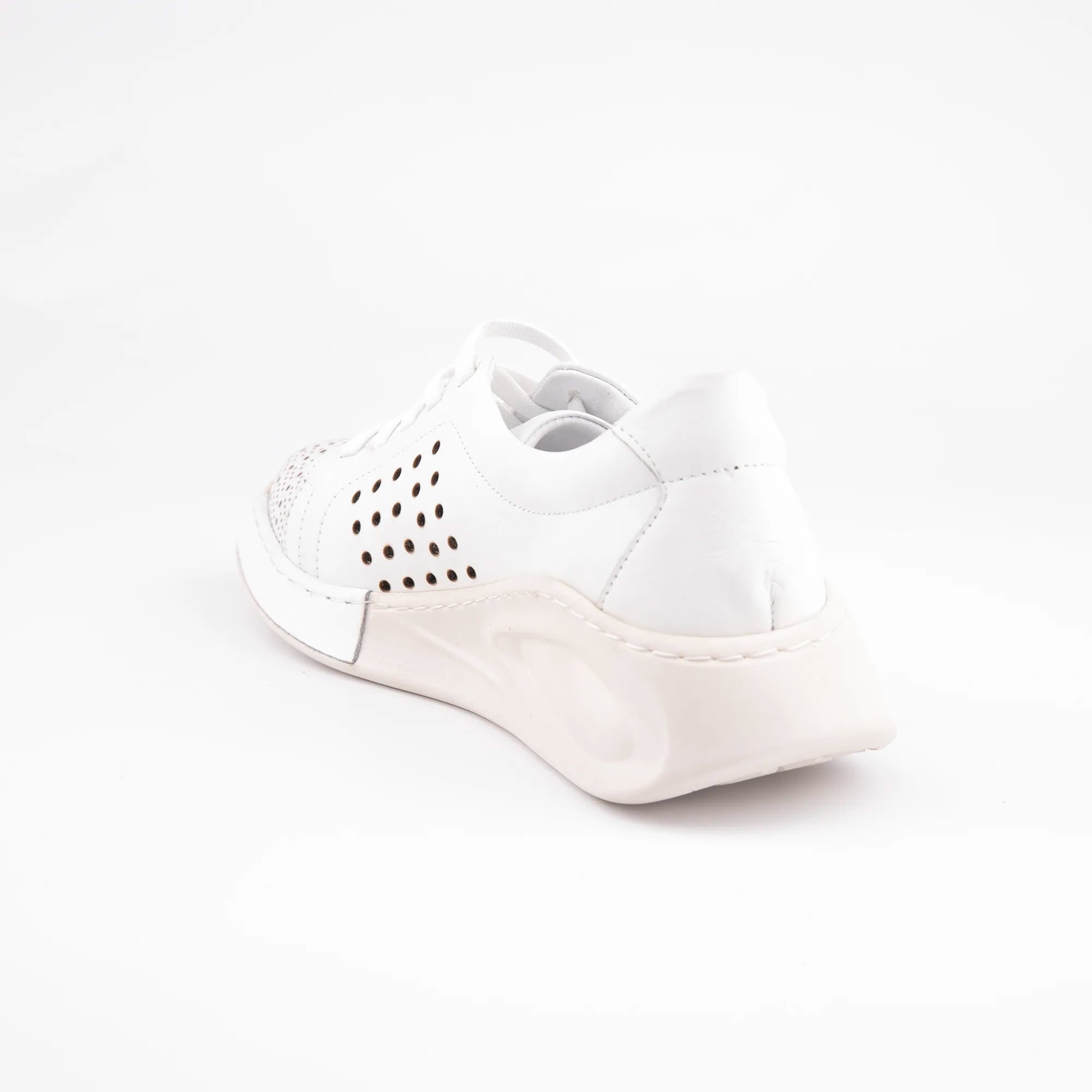 MrCalvano Marina Del Rey White Leather Comfort Women Shoes