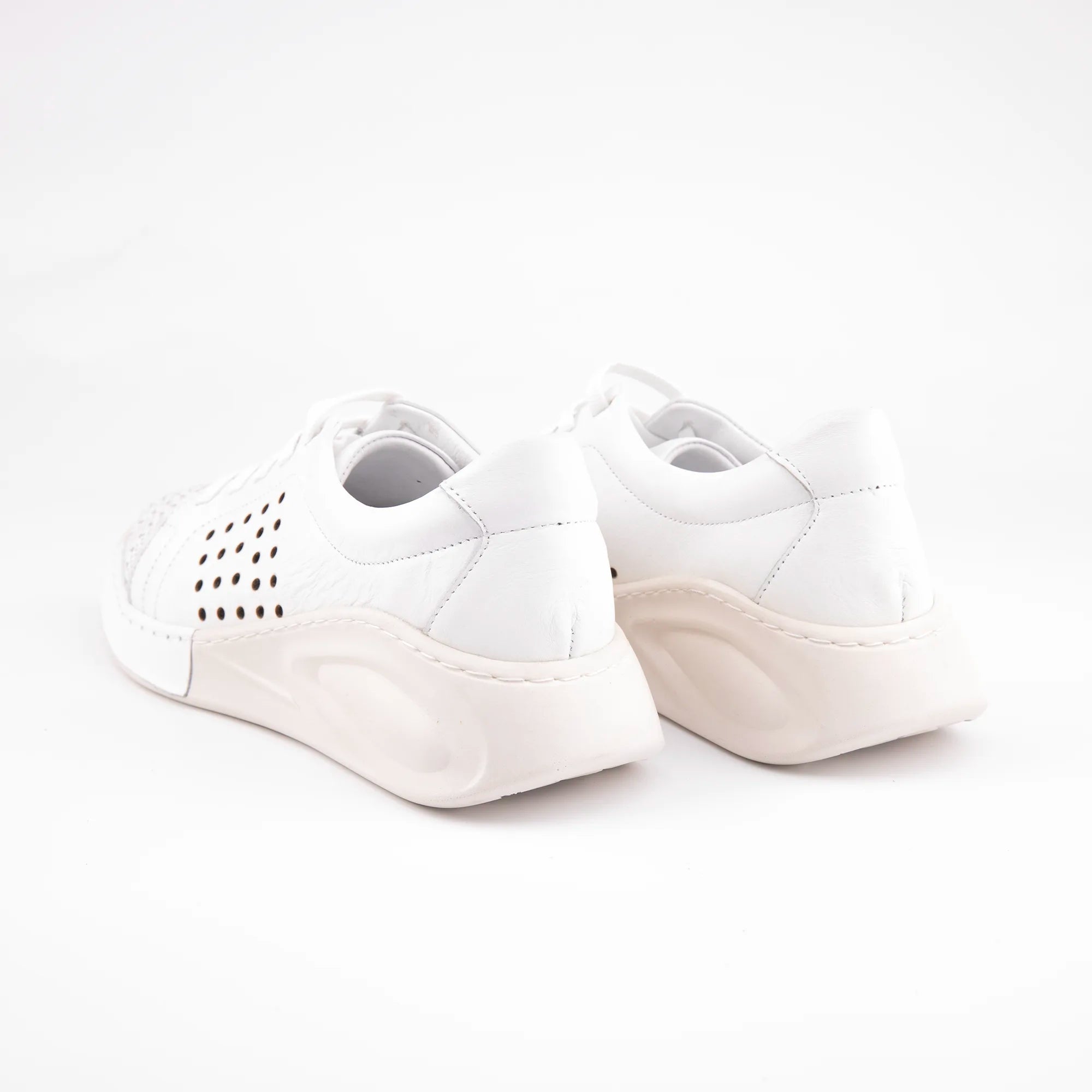 MrCalvano Marina Del Rey White Leather Comfort Women Shoes