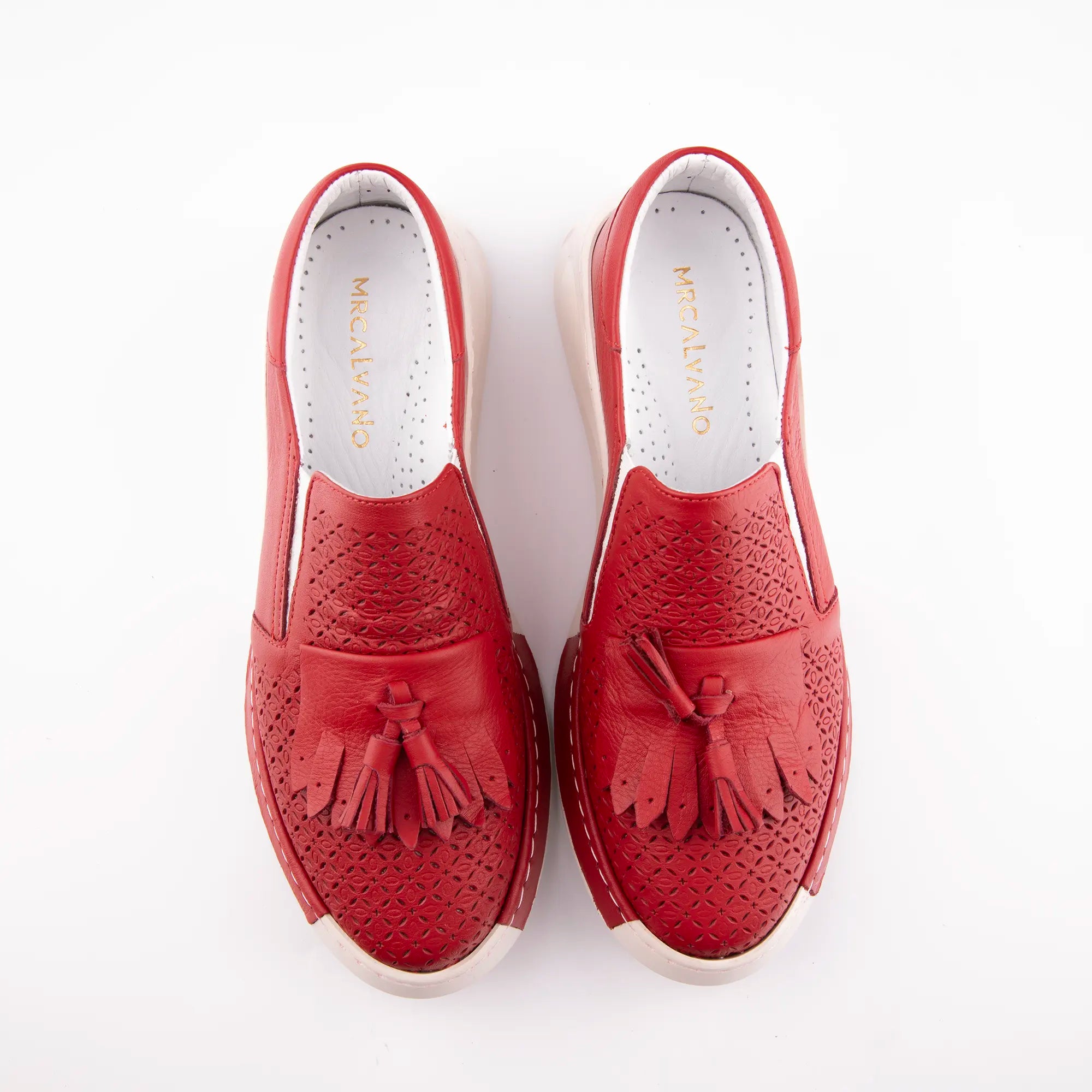 MrCalvano Newport Beach Red Comfort Women's Shoes