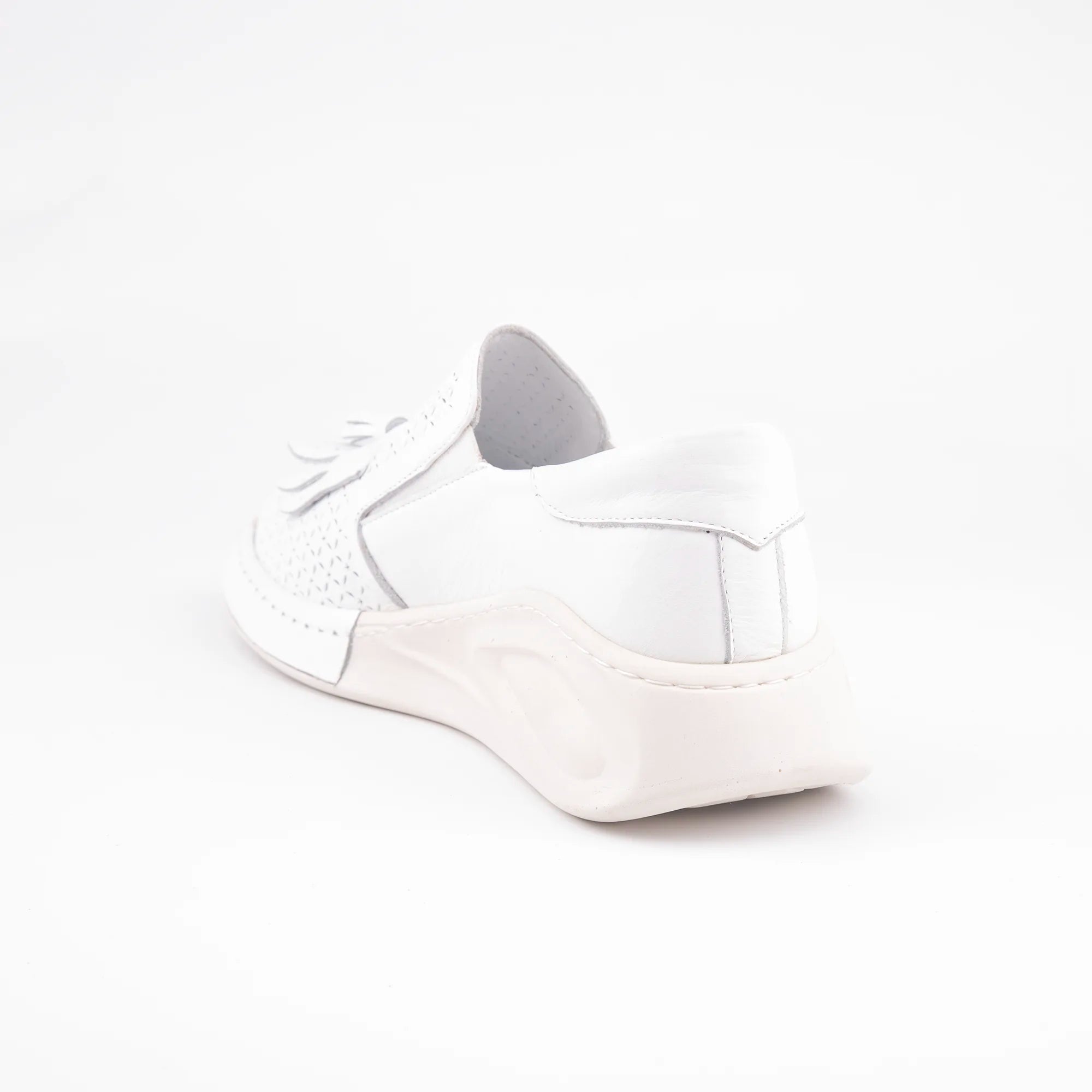 MrCalvano Newport Beach White Leather Women's Shoes