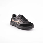 MrCalvano Palm Springs Black Casual Leather Women's Shoes