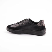 MrCalvano Palm Springs Black Casual Leather Women's Shoes