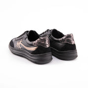 MrCalvano Palm Springs Black Casual Leather Women's Shoes