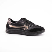 MrCalvano Palm Springs Black Casual Leather Women's Shoes