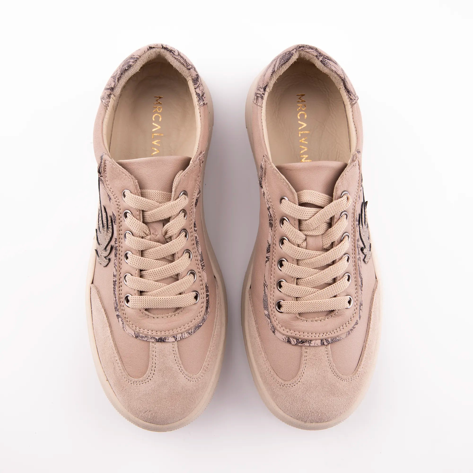 MrCalvano Palm Springs Cream Leather Casual Women's Shoes