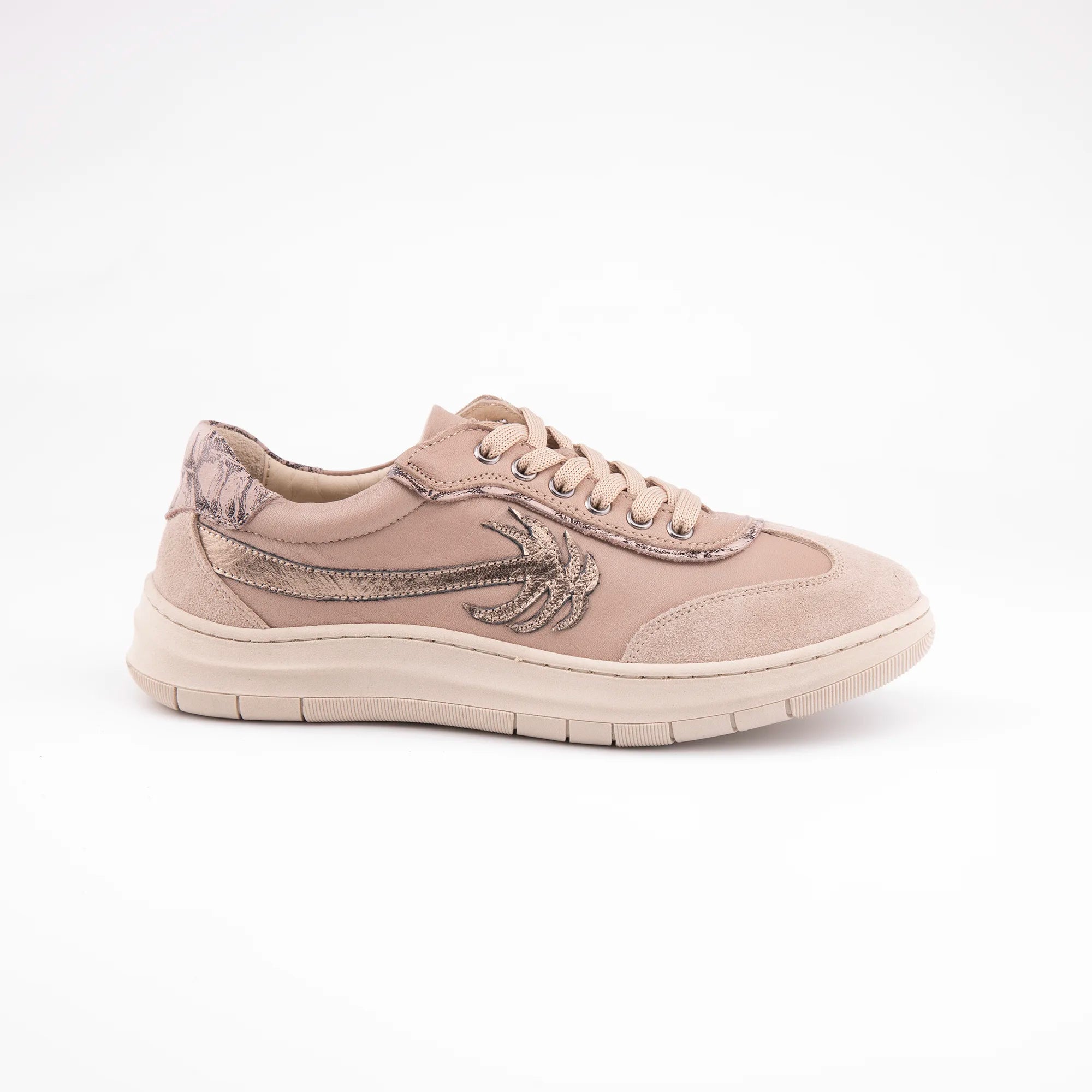 MrCalvano Palm Springs Cream Leather Casual Women's Shoes