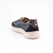 MrCalvano Palm Springs Navy Leather Casual Women's Shoes