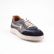 MrCalvano Palm Springs Navy Leather Casual Women's Shoes