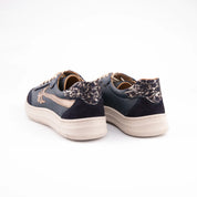 MrCalvano Palm Springs Navy Leather Casual Women's Shoes