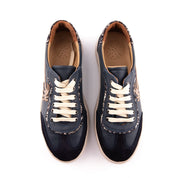 MrCalvano Palm Springs Navy Leather Casual Women's Shoes