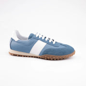 MrCalvano Pebble Beach Blue Leather Women's Sneakers