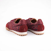 MrCalvano Pebble Beach Leopard Burgundy Leather Women's Sneakers