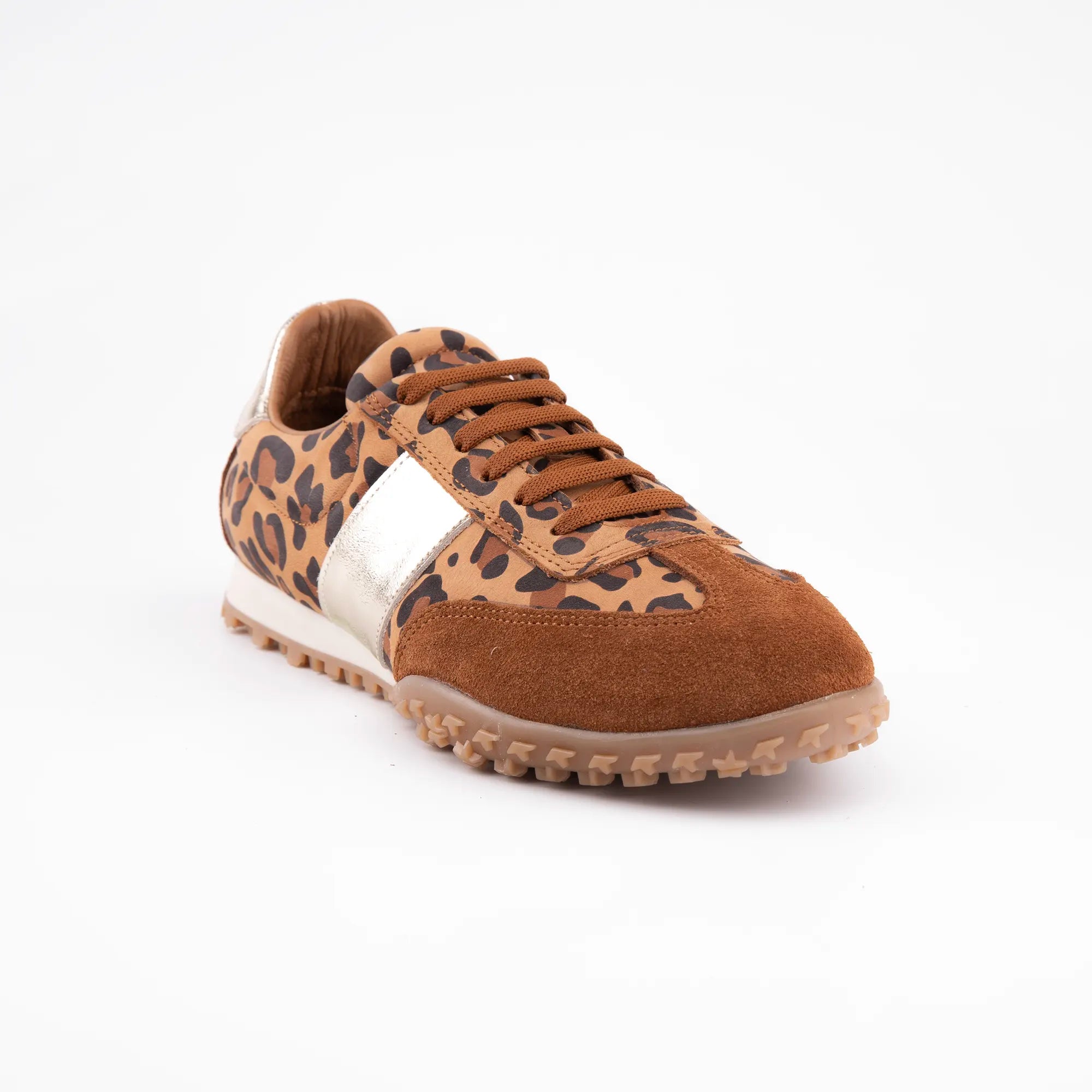 MrCalvano Pebble Beach Leopard Gold Women's Sneaker