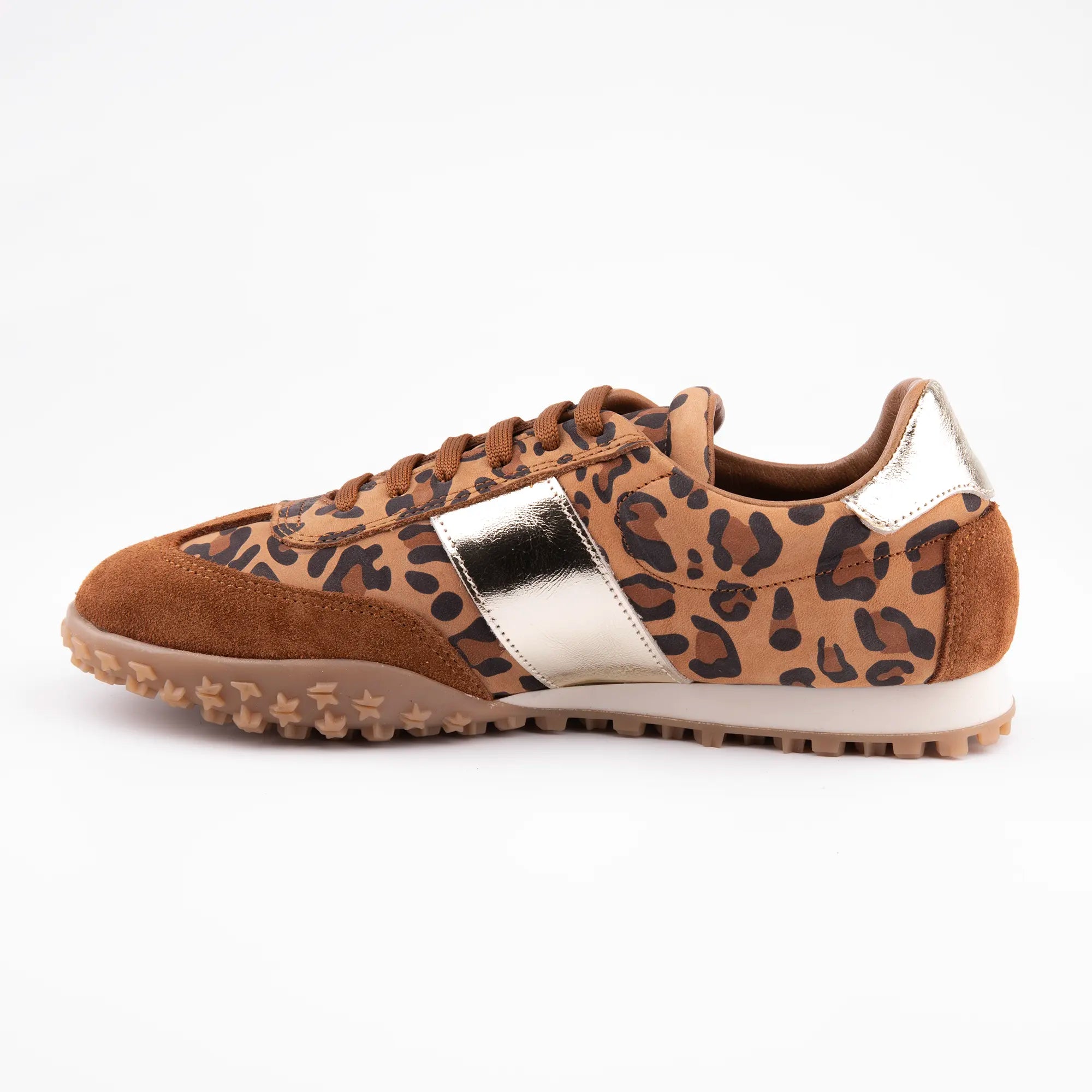 MrCalvano Pebble Beach Leopard Gold Women's Sneaker