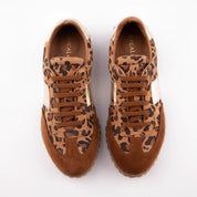 MrCalvano Pebble Beach Leopard Gold Women's Sneaker