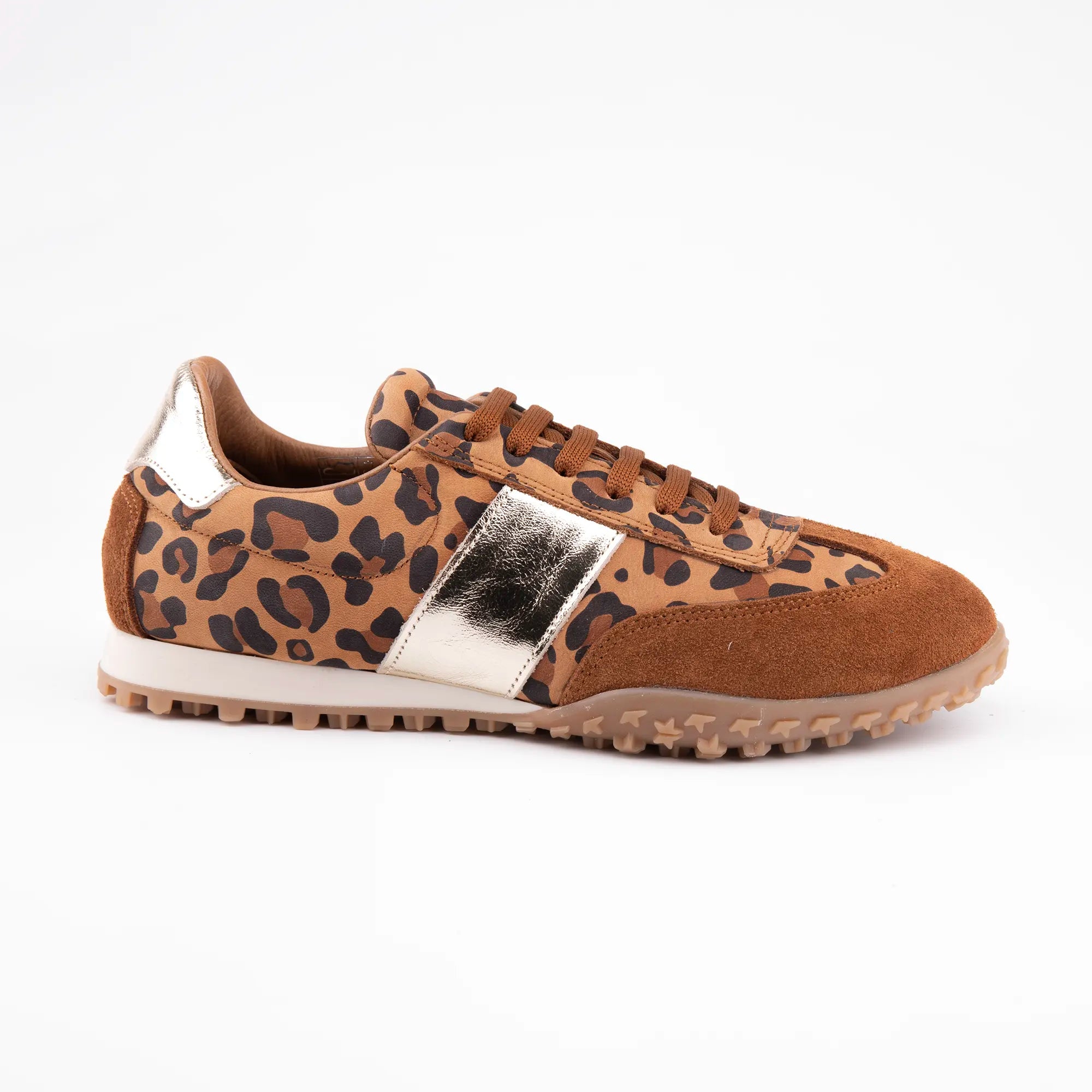MrCalvano Pebble Beach Leopard Gold Women's Sneaker